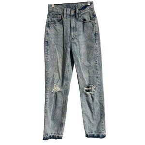 Arizona Womens Highest Rise Straight Distressed Jeans Womens Size 0